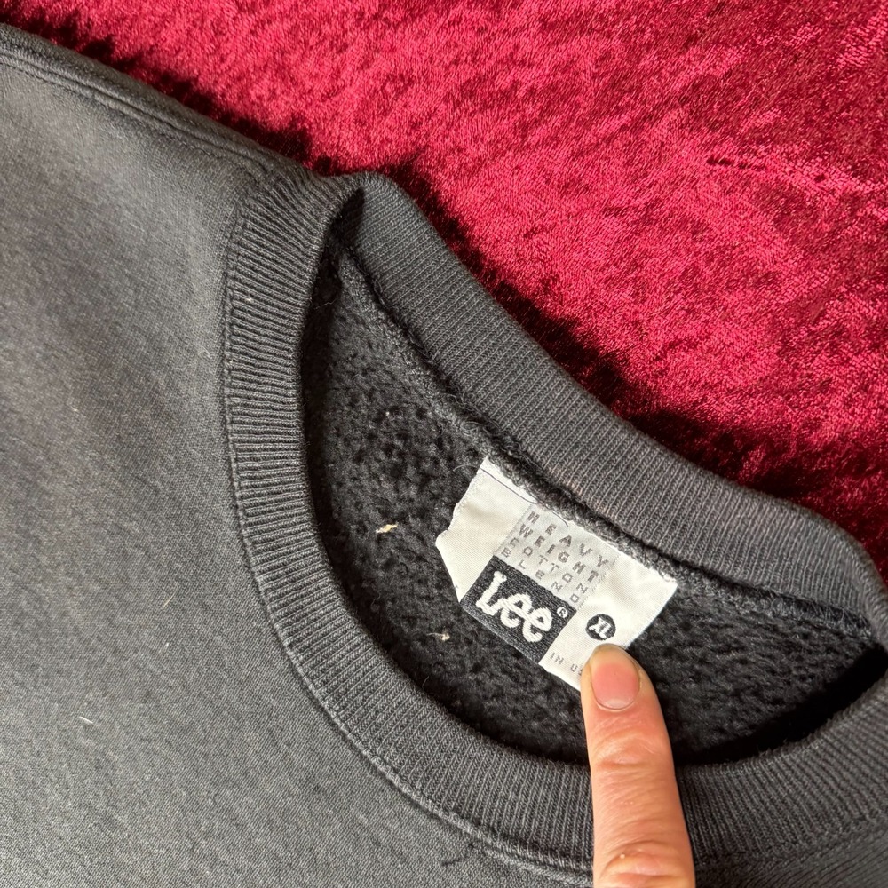 Lee Sweatshirt Mens XL Charcoal Fleece Lined Heavyweight Long Sleeve Crew Neck - Picture 5 of 9